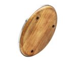 Tablett Serviertablett Cincinnati, Mangoholz und Edelstahl glänzend vernickelt, Durchmesser 40 cm