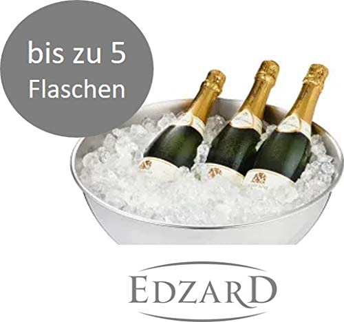 2er Set Champagnerkühler Cara, Edelstahl hochglanzpoliert / gehämmert, Durchmesser 40 cm, Höhe 21 cm