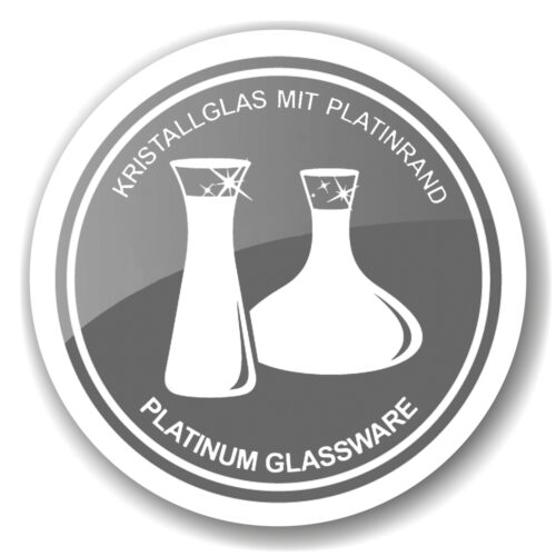 Karaffe Hendrik, mundgeblasenes Kristallglas mit Platinrand, H 27 cm, ø 11 cm, Füllmenge 0,8 Liter
